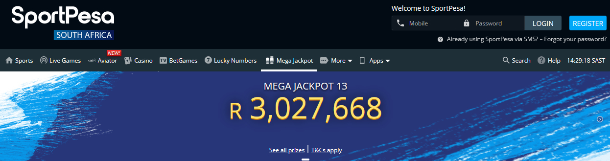 Mega Jackpot at SpotPesa Casino