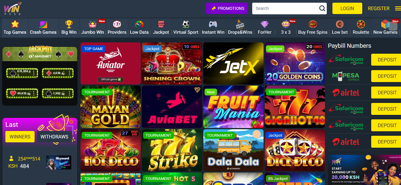 WinPesa Casino Bonus