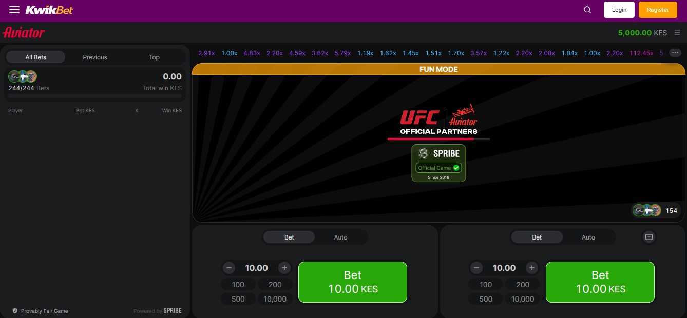 Aviator Game at Kwikbet Casino