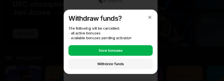Withdraw at 1win Casino