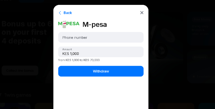 Withdraw Method at 1Win