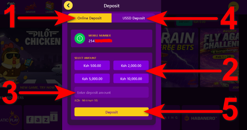 Bongobongo Aviator Deposit step2