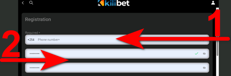 Registration at KiliBet Aviator